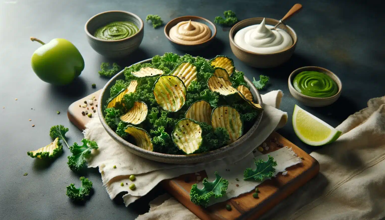 Chips de Kale na Air Fryer