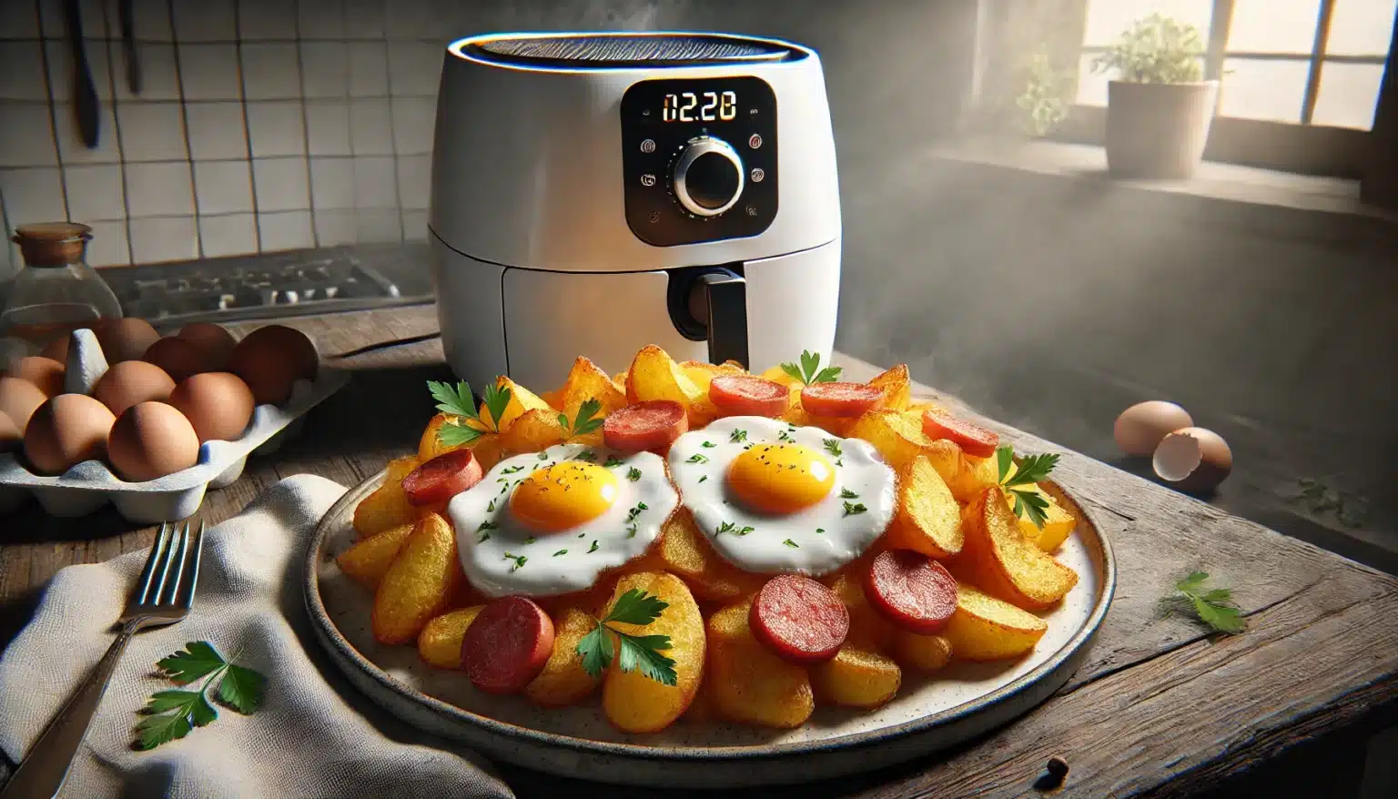 Ovos Rotos na Air Fryer