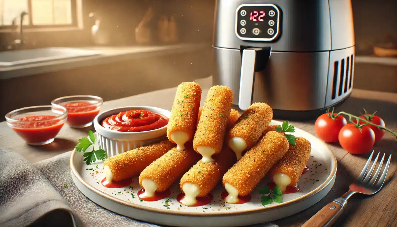 Palitos de Mozzarella na Air Fryer