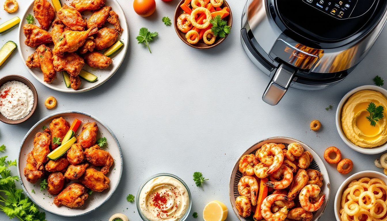 Lanches e petiscos deliciosos feitos na air fryer.