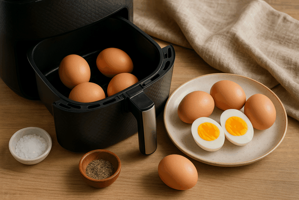Ovos cozidos na airfryer: receita simples, rápida e infalível